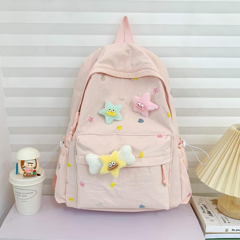 2025 Korean version schoolbag ins niche girl backpack stars cute backpack junior high school student schoolbag female