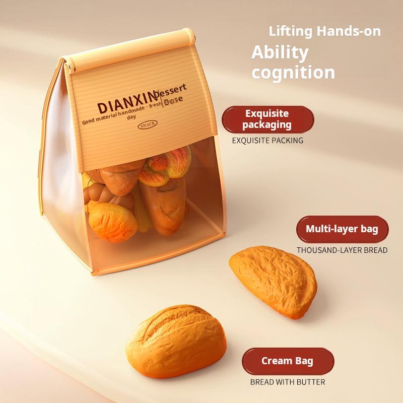 Educational Realistic Bread Fries Pizza Pretend Play Food Toy Set for Kids Boys Girls Meal Simulation Gift