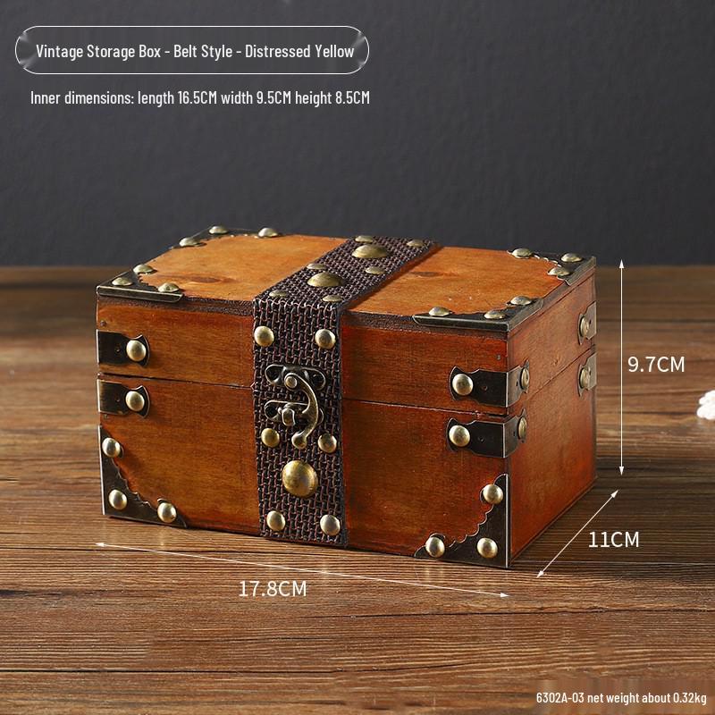 Chinesische Retro 8cm Holzschmuckschatulle - Vintage Klassisch Antik Kleine Schachtel