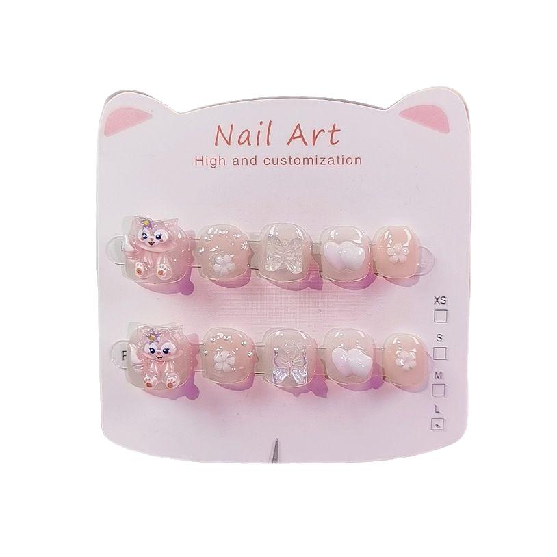 Kids' Wearable Nail Art Stickers - Linna Bell Butterfly, Ages 3-12, Reusable & Cute Cartoon Design