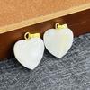 5Pcs, White Natural Shell Pendant With Gold Color Buckle, Fashion Handmade Heart Charms for Jewelry Making DIY Necklace Earring Accessories, 15×15mm