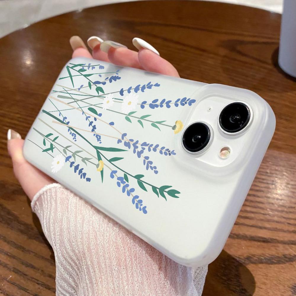 Mobile Phone Cases for iPhone 11 13 15 Pro Max 12 14 Pro Max Case iPhone 16 15 Plus 13 Pro 12 Frosted Texture Painted Cartoon Flowers