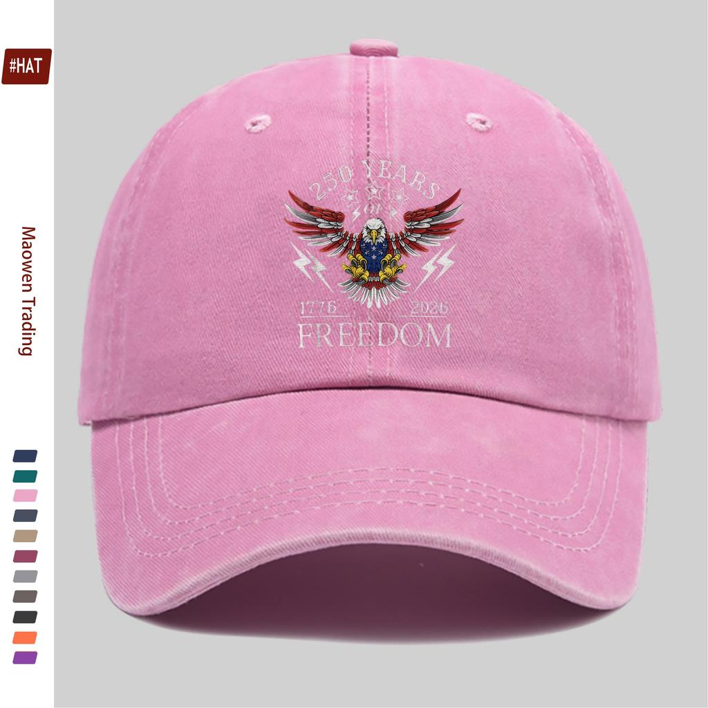 pc USA Years of Freedom meter Patriotic Print Baseball Cap for Men and Women Vintage Washed Sun Hat Lightweig