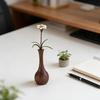 Mini Wooden Vase for Dried Flowers Natural Walnut Aromatherapy Diffuser Vintage Small Decorative Vase for Desk Shelf Home Decor