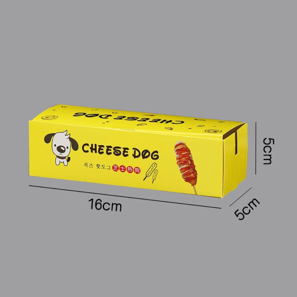 100PCS Boat Shape Sausage Tray Paperboard Takeaway Container Hot Dog Packaging Box Catering Use