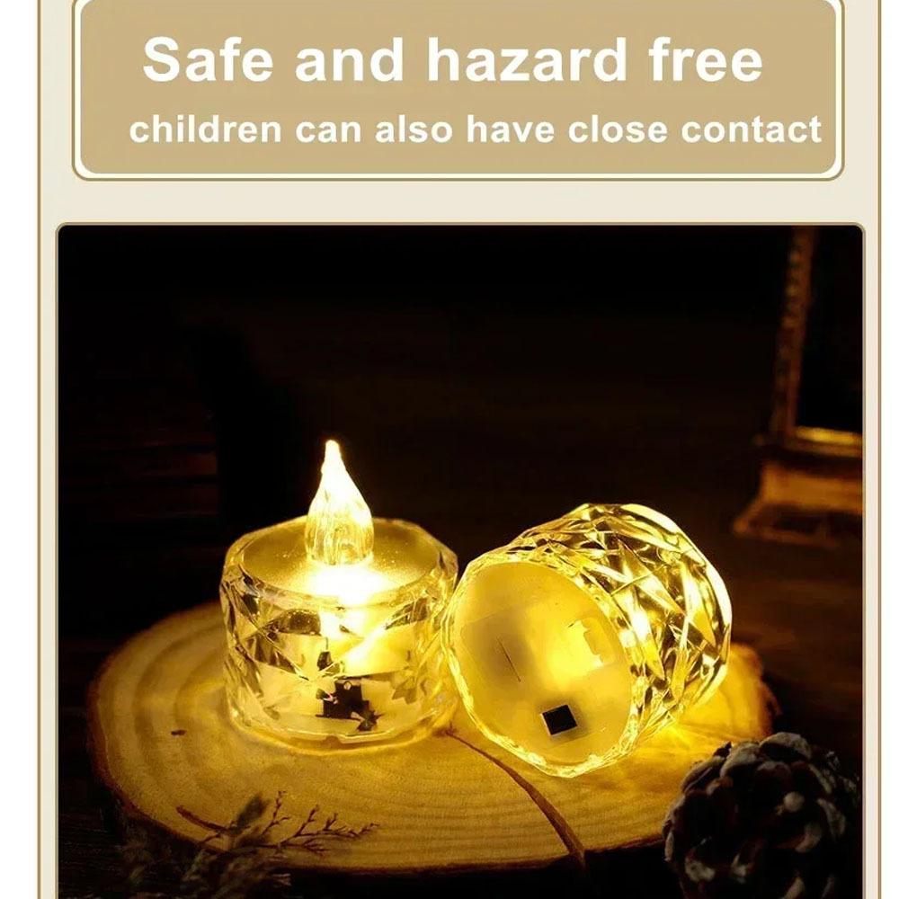 3Pack LED Crystal Candle Light Flameless Candle Light Electronic Night Lamp Dating Party Holiday Home Wedding Decoration