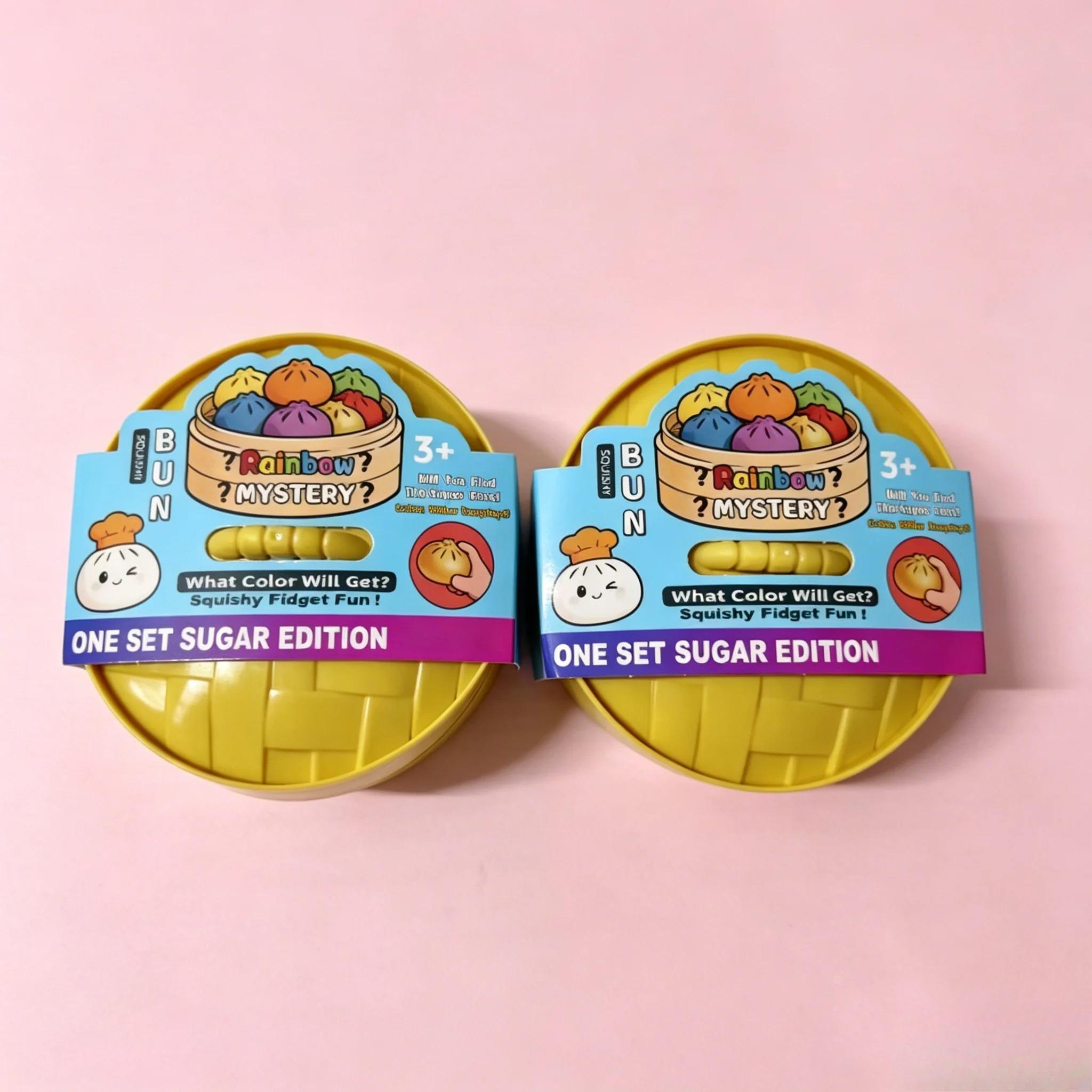 Gestoomd Broodje Knijp Fidget Speelgoed - Zacht Pluche Stressverlichtend Sensorisch Speelgoed met Glitters voor Kinderen & Volwassenen
