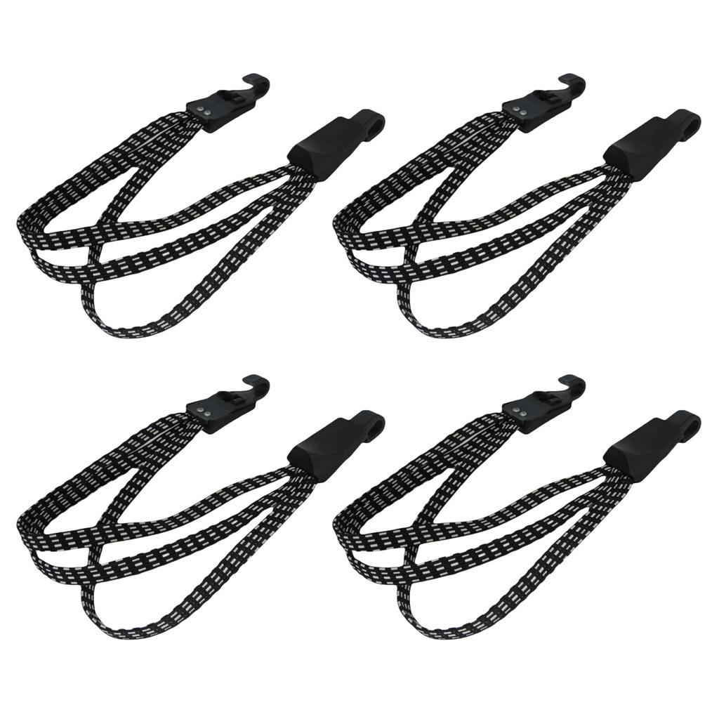 4 Pack Mantain Bike Bungee Cords 3 in 1 Strap Rope Elastic with Two Plastic Hoods Bicycles Lashing Strap 70cm/27.55''