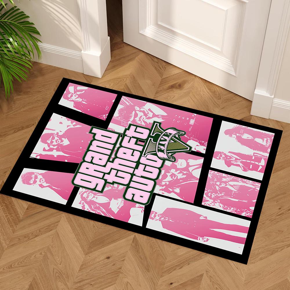 Grand Theft Auto Area Rug Design for Entryway Game Room Bedrooms Hallway Antislip Carpet Anime Office Decor Gift for Festivals