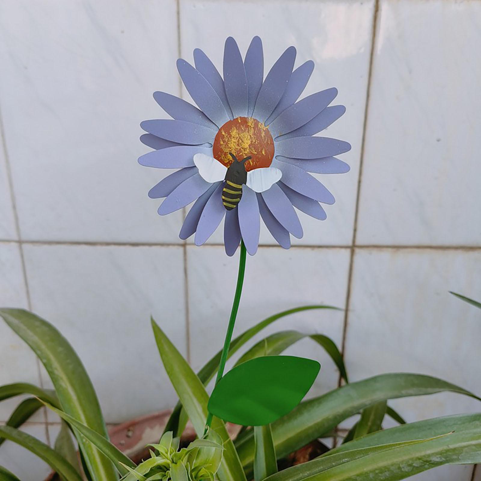 

Цветочный сад кол железный художественный орнамент горшок с подсолнечником вставка садовый декор One Size