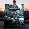 1pc Jurassic World Outdoor Flannel Blanket, Cozy & Warm Soft Te Playful Design, Napping Camping,