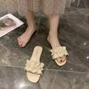 35-42 Large Size Women's Shoes Cool Slippers Women's Summer Fashion Outer Wear 41 Fairy Wind Sweet Pearl Flat Bottom One-word Drag 42