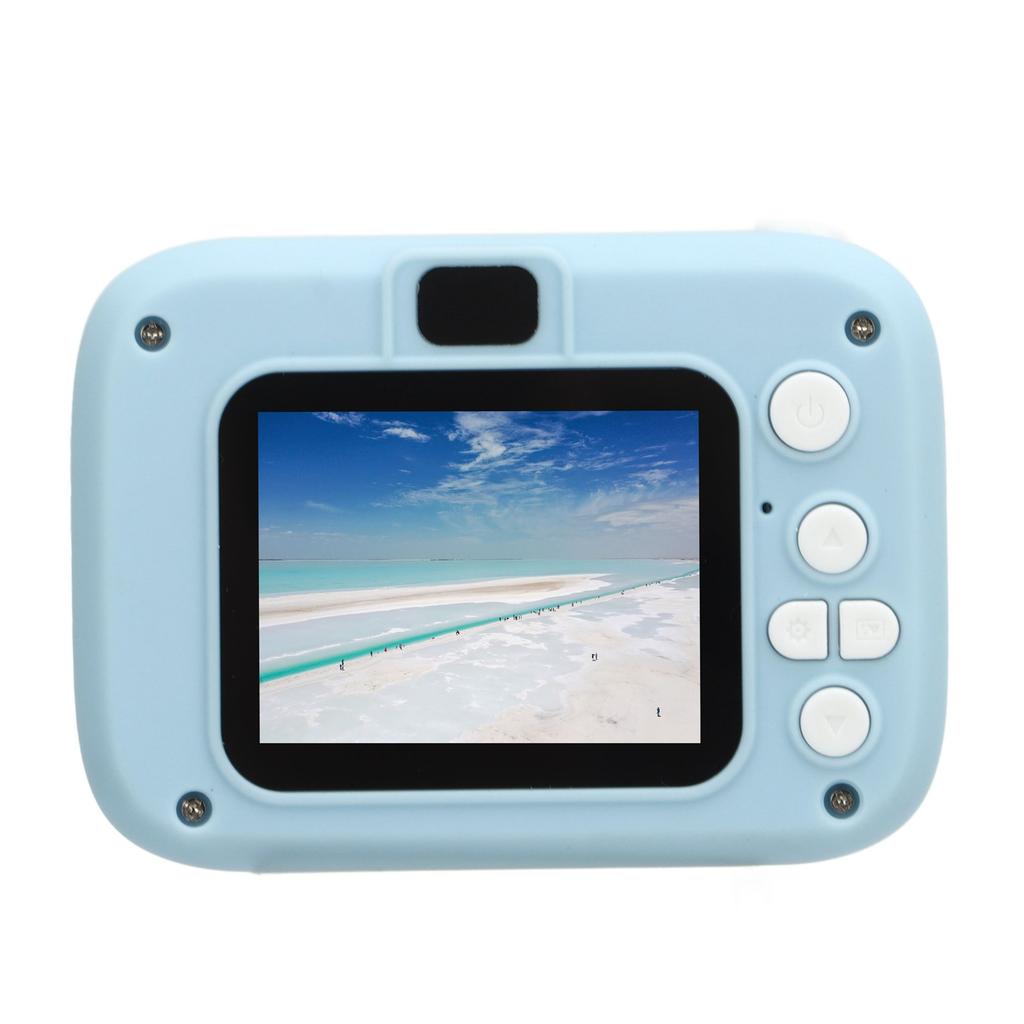 Kids Camera 2 Inch 20MP Dual Front Rear Cameras Portable Mini Toddler Digital Video Camera with Flash Light Blue