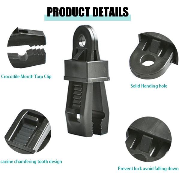 Tarpaulin Clips, Camping Accessories for Tent,20 Pcs Adjustable Heavy Duty Lock Grip for Tarp & Shade Cloth Color, Windproof Shade Cloth Plastic