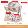 2021 New Double-layer Kitchen Dish Bowl Draining Storage Rack with Chopstick Cage Household Tableware Organizer Tray Box Basket