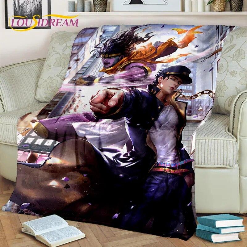 Jojo Bizarre Adventure Cartoon Anime Decke, weiche Überwurfdecke für Zuhause, Schlafzimmer, Bett, Sofa, Picknick, Reisen, Büro, Decke, Kind