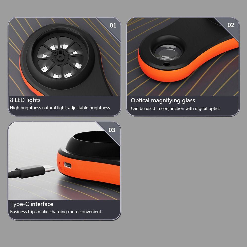 HD1080P Digital Magnifier 2.0’’ IPS Screen Take Photos&Videos Handheld Microscope 8 LEDs Magnifying Glass Scientific Experiment