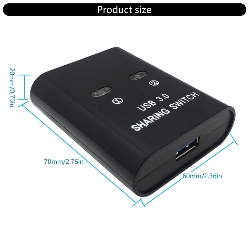 USB Printer Sharing Device, 2 in 1 Out Printer Manual Sharing Device 2Port KVM Switching Splitter Hubs Converters