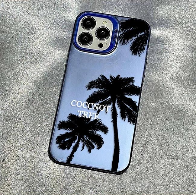 Kokospalme Silberne Handyhülle Für iPhone 11 12 13 14 15 Pro Max X XR XS Max 7 8 15 Plus SE Sommerlandschaft Stoßfeste Hartschale