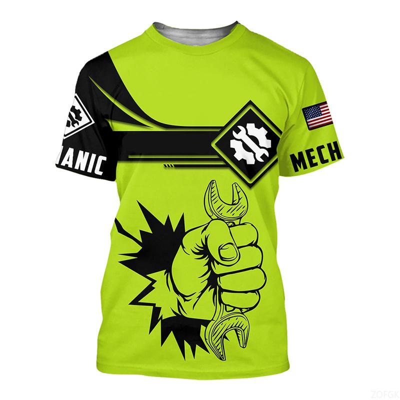 Mechanical Printing Popular Summer Unique Fun Patterns 3D Personalized Round Neck Fashionable Breathable T-shirt S