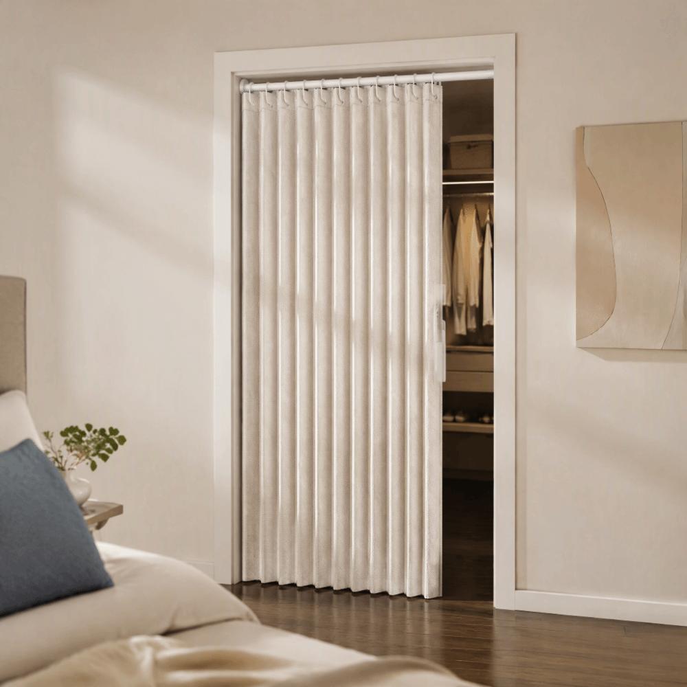 Thick Folding Door Curtain Waterproof Room Divider Curtain Bath Curtain  Doorways