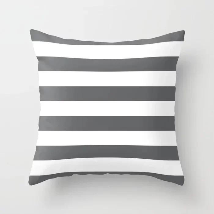 Modern Nodic Style Geometric Gray Pillowscase Polyester Grey Plaids Stripe  Cushion Covers Decorative Sofa Throw Pillows