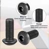 uxcell M3x20mm Hex Socket Button Head Bolts, Alloy Steel Fastener Hardware Full Thread Lock Set, Hex Socket Half Round, 50pcs