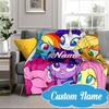 Custom Name Purple Unicorn Friendship Blanket bed sofa Blanket Flannel Blanket for Camping, Hiking, Picnic Essentials,gift for Fan family