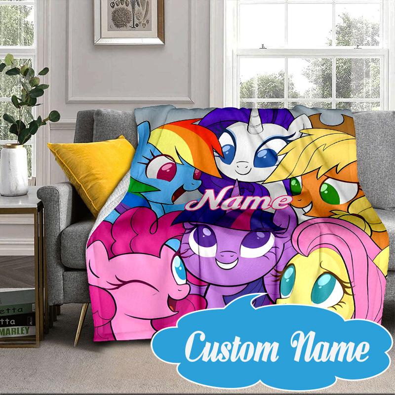 Custom Name Purple Unicorn Friendship Blanket bed sofa Blanket Flannel Blanket for Camping, Hiking, Picnic Essentials,gift for Fan family