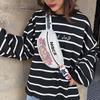 ins breast bag female Korean version student foreign style girl broadband shoulder messenger bag fashion canvas fanny pack