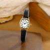 Vintage Roman Exquisite Small Wine Barrel Shape Student Watch Niche High Value Bamboo Pattern Leather Quartz Watch