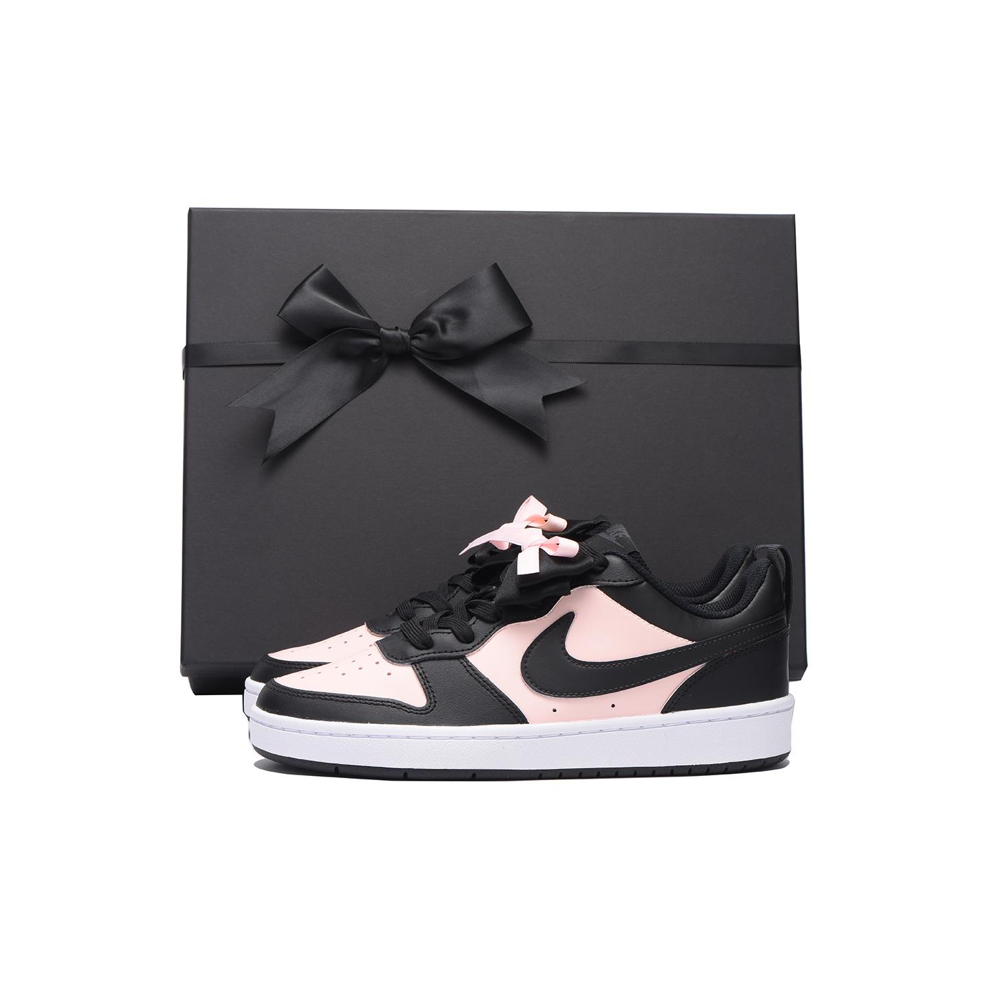 

Nike Court Borough Low Chestnut Coverage Slip Resistant Low top Skateboard Shoes GS Black Pink BQ5448-115(Team-59SBOX) 38.5