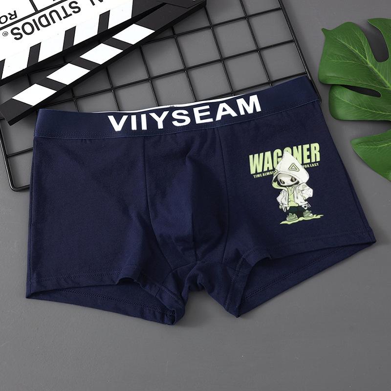 Calzoncillos bóxer de algodón para hombre, ropa interior cómoda de cintura media con estampado de dibujos animados, pantalones cortos, bragas sexys de moda