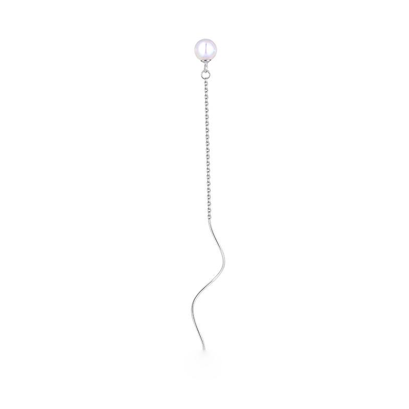 Colorful Mermaid Ji Pearl Earrings Temperament Small Fragrant Style Women'S Light Luxury Versatile Style Long Wave Fringed Earrings