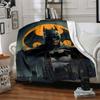 1pc Batman Cityscape Flannel Throw Blanket - HD Printed Lightweight Soft Warm All-Season Blanket for Sofa, Bed, Travel, Camping 073