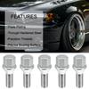 UXCELL Wheel Bolts, 60° Tapered Seat, 17mm Shank, Lug Nuts, Chrome, Wheel Stud Set, M12x1.5, 26mm, 8 Pieces