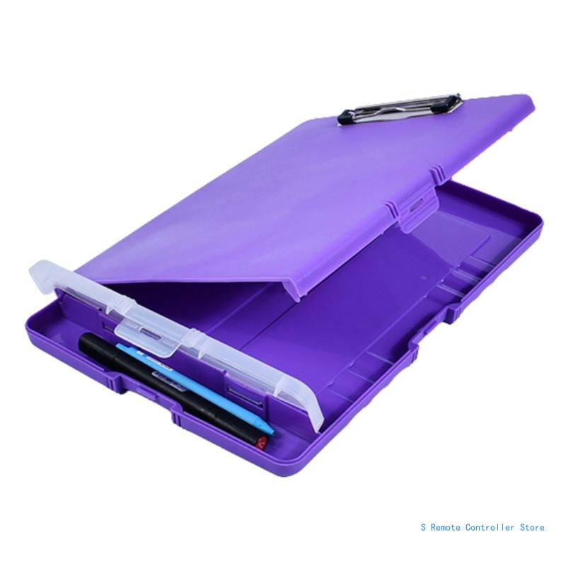 Portable File Case with Clipboard and Pen Box Document File Organizer Folder for Office Hospital Factory Warehouse