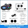 Q58-MAX Motorcycle Helmet Intercom Headset Bluetooth 500M Waterproof Moto Interphone with LED Light Flashlight Music Sharing