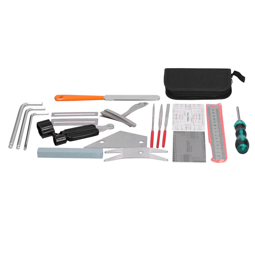 Guitar Repair Tools Polished File Stainless Steel Musical Instrument Measuring Adjustment Kit