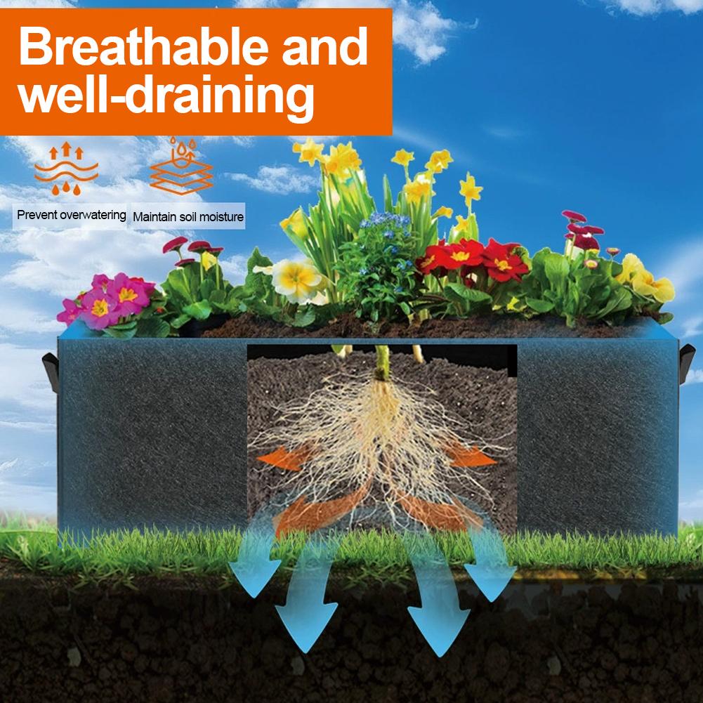 Rectangular Thickened Felt Planting Bag Growing Bucket Plant Growth Bag Multi-Functional Vegetable Plant Non-Woven Felt Growing