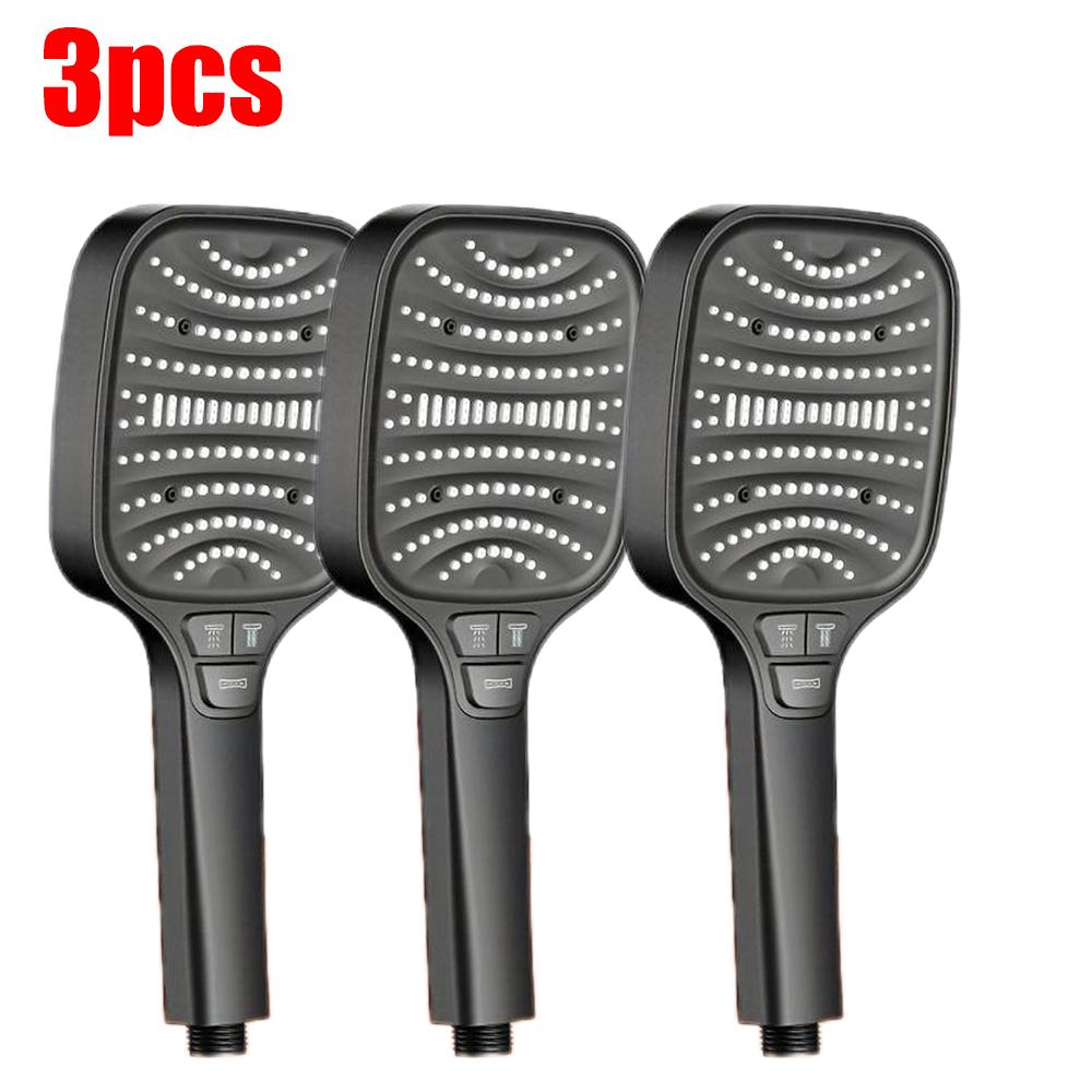 8 Modes Turbo Pressurized Shower Head 12cm Large Panel Water Saving Showerheads Explosion-proof Thickened ABS Filter Shower Head