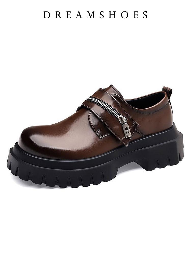 New Derby men s leather shoes Thick bottomed British style design Leisure Party Business Office Luxury adult shoes 38