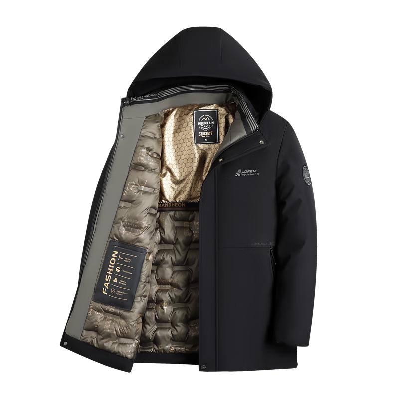 TUCANO Men's Winter Plush Thickened Cotton Jacket with Detachable Hood