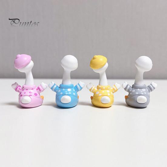 Car Dashboard Ornament 4Pcs Mini Cartoon Duck Figurines, Cute Polka-dot Pajamas Statues, Multi-functional Accessory Macaron Animal Ornaments