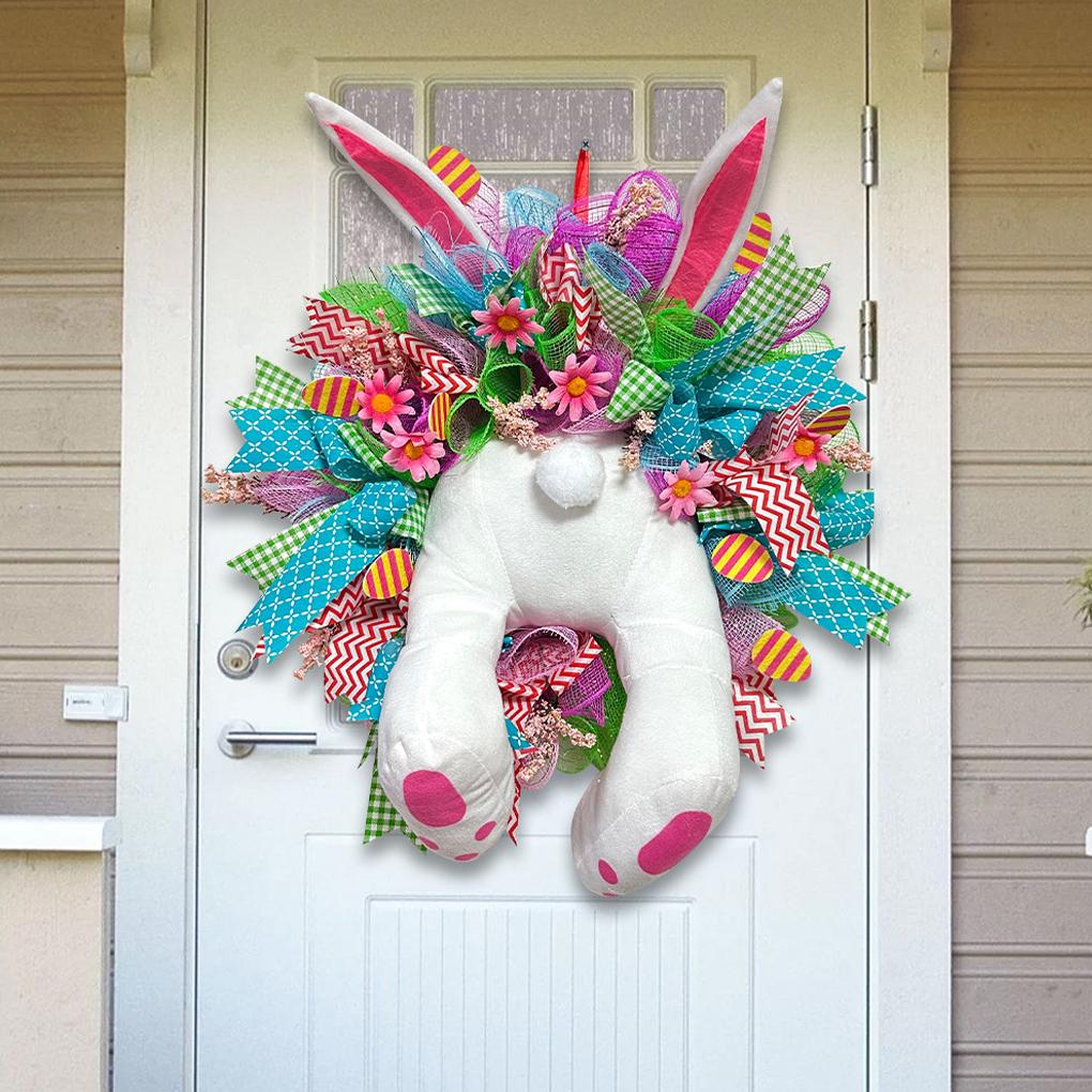 Easter Bunny Wreath Cute Spring Decoration For Door Easter Wreaths For Front Door Easter Decorations