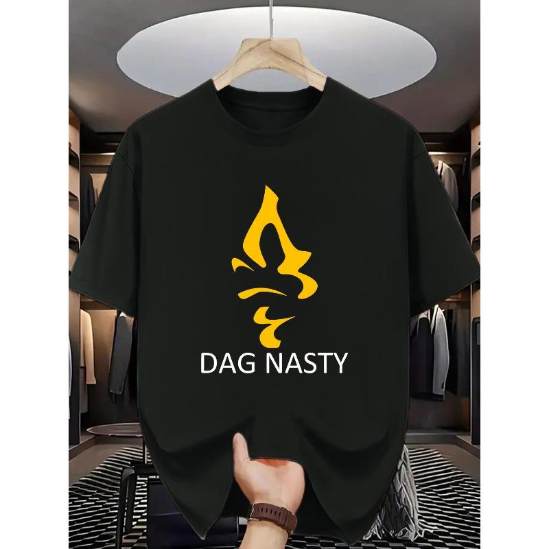 

DAG NASTY Graphic Print T-Shirt - Men S Casual Summer Tee, Comfortable Stretch Fabric, Short Sleeve Crew Neck, Ideal for Daily Wear & Sports 4XL