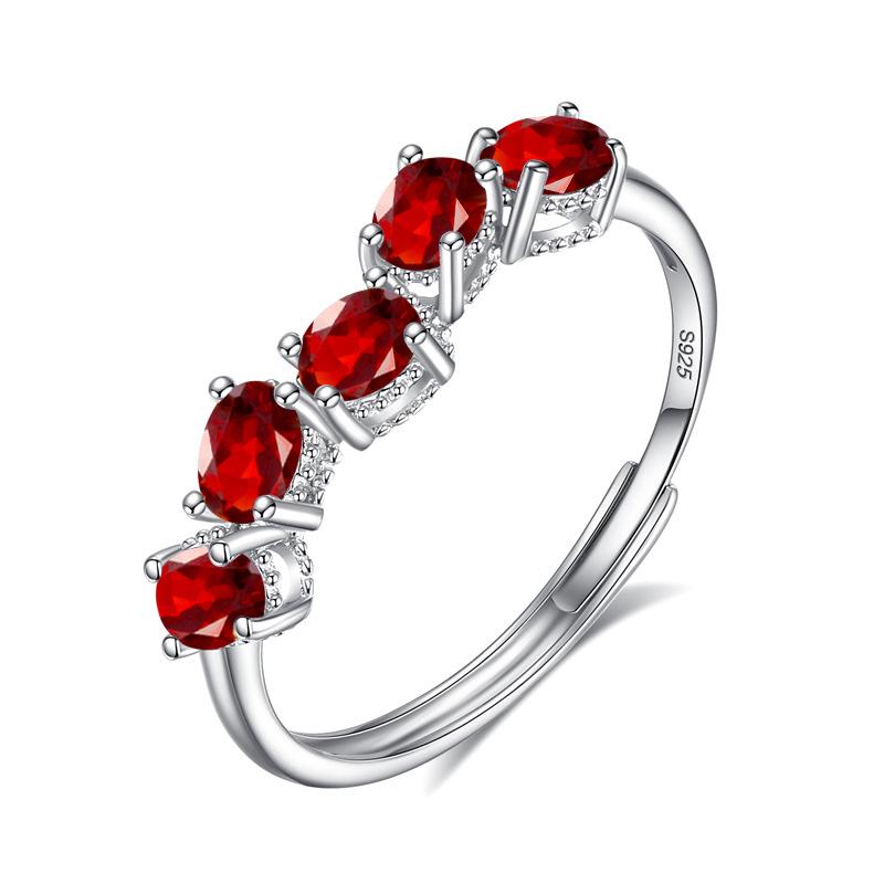 Natural Crystal Stone Ring Live Design S925 Sterling Silver Inlaid with Colorful Treasure Material Jewelry Fashion Jewelry Holiday Gifts