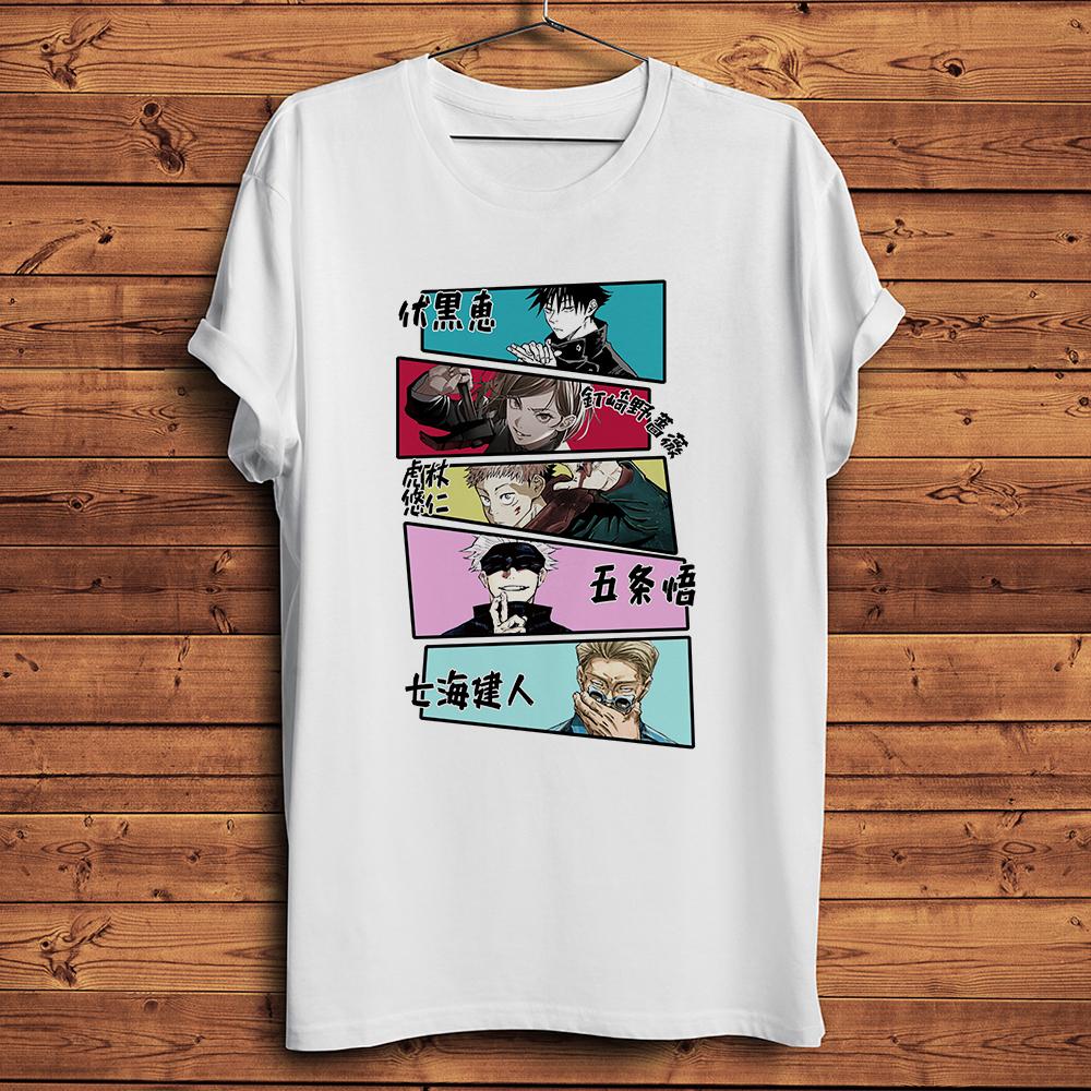 Gojo Satoru TeamItadori YujiKugisaki NobaraMegumiFunny Anime TshirtWhite Casual Short Sleeve TShirtJJK Unisexga Unisex Tee S