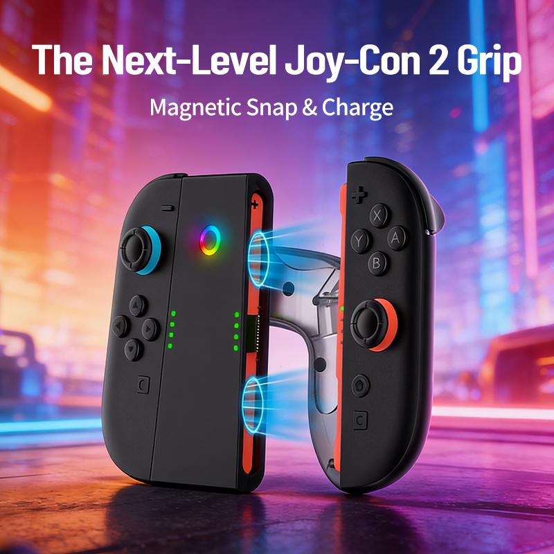 Charging Grip for Switch 2 JoyCon Multi-Function Handle Holder Type-C Charging Dock Grip Adapter for NS Switch2 Accessories