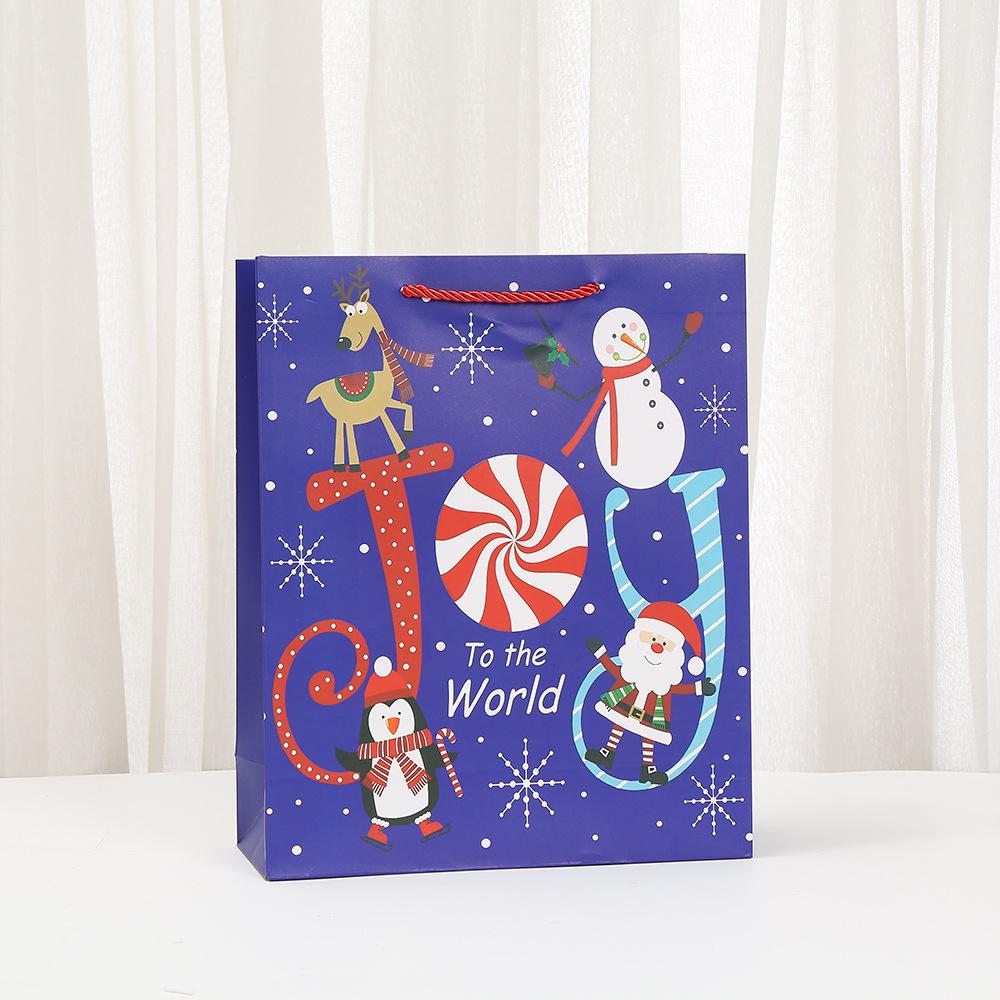 6/10pcs StoBag Christmas Party Paper Tote Bags Recyclable Gift Bags for Candy Cookies Classroom Exchange Winter Events